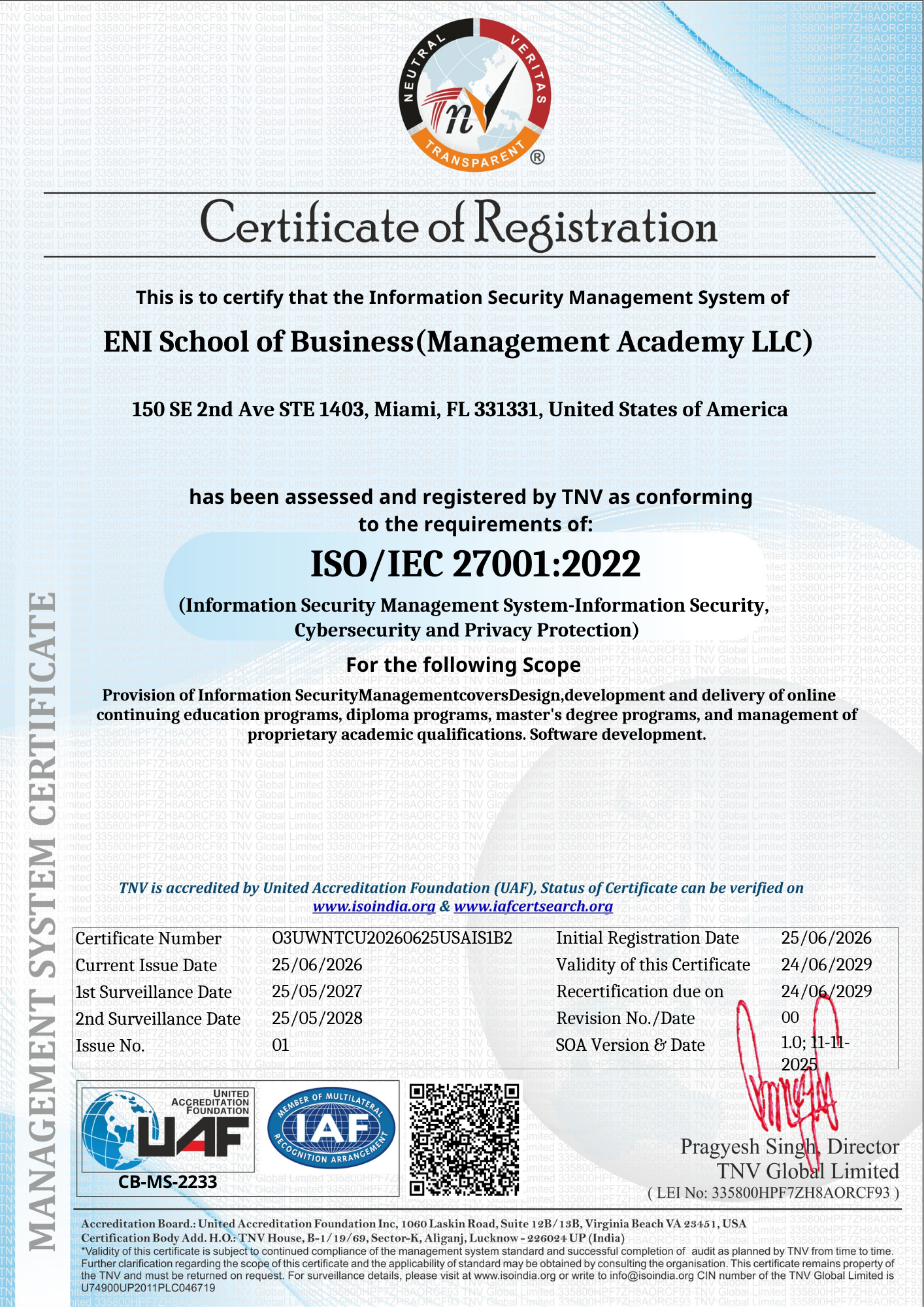 Certificación ISO/IEC 27001:2022